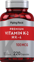 Piping Rock Vitamin K2 MK4 Supplement | 100 mcg | 220 Capsules | Non GMO & Gluten Free