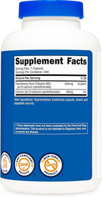 Nutricost Pantothenic Acid (Vitamin B5) 500mg, 240 Capsules (2 Bottles)