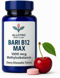 Bari B12 Max – Chewable Vitamin B12 1000mcg Methylcobalamin – Cherry Flavor – Bariatric-Friendly Energy & Nerve Support – 100 Tablets – Allotro Body Labs