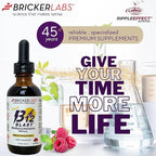 Bricker Labs B12 Blast Methylcobalamin 5000mcg, Great Tasting Sublingual Liquid Energy Vitamins -Vegan B12 Vitamins, Sustained Energy and Cellular Health Supplement - 59-Day Servings