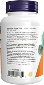 NOW Foods Supplements, GTF (Glucose Tolerance Factor) Chromium 200 mcg, Insulin Co-Factor*, 250 Tablets