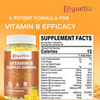 Vitamin B Complex Gummies with Biotin,Choline + Inositol, Vitamin C + Zinc for Supports Energy, Brain, Mood, Immune, Healthy Hair, Skin - Natural Mango Flavor - Vegan Diet - 120 Vegan