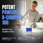 NEW Nutrawave Vitamin B Complex – Super B Vitamins for Women & Men with B1, B2, B3, B5, B6, B7, B9, B12, Choline & Inositol – Supports Energy & Nervous System – Non-GMO, Vegan – 60 Capsules