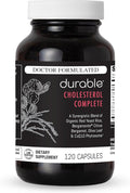 Durable Cholesterol Complete – Organic Red Yeast Rice 1,600 mg + Bergamonte® Citrus Bergamot 1,000 mg + Ubiqsome® CoQ10 + Olive Leaf + Vitamin C – Doctor Formulated, Made in USA (120 Capsules)