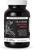 Durable Cholesterol Complete – Organic Red Yeast Rice 1,600 mg + Bergamonte® Citrus Bergamot 1,000 mg + Ubiqsome® CoQ10 + Olive Leaf + Vitamin C – Doctor Formulated, Made in USA (120 Capsules)