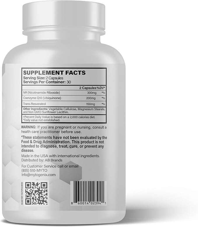 NR Capsules - Nicotinamide Riboside – 300mg High Purity Formula – Cellular Energy & Healthy Aging Support – 60 Veggie Capsules