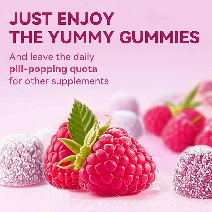 Hair Skin and Nails Vitamins: Biotin Gummies - 5000mcg Biotin for Hair Growth and Stronger Nails for Women & Men - Vegan Gummy Vitamin B7, 30 Days Supply, Raspberry,60 Counts