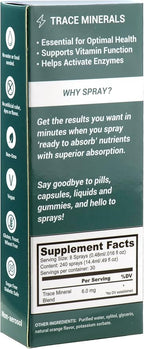 Trace Minerals Oral Supplement Spray, Natural Orange Flavor, Vegan & Non-GMO Formula, 6.0 mg Trace Minerals per Serving, 30 Day Supply