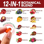Cayenne Pepper Capsules, Cayenne Pepper Capsaicin Supplements Support Leg Vein, Heart Health and Blood Circulation, with Vitamin E D3 K2 and Extracts of Grape Seed, Beetroot and Turmeric, 240 Softgels