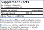 Bronson Alpha Lipoic Acid 600mg Free Radical Scavenger Supports Antioxidant Health - Non-GMO, 120 Vegetarian Capsules (60 Servings)