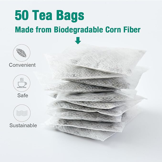 50 Mugwort Tea Bags | Natural Dried Chinese Mugwort Herb Tea | Artemisia Wormwood Tea | Caffeine Free, Help Sleep, Lucid Dreaming, Relax, Digestion