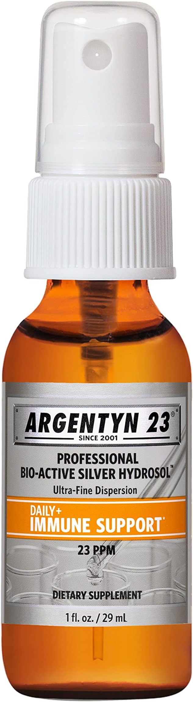 Argentyn 23 Professional Immune Support, Colloidal Silver, Bio-Active Silver Hydrosol, 23 ppm, Fine Mist Spray, 1 Fl Oz
