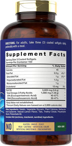 Carlyle Burpless Fish Oil 3600 mg | 300 Softgels | with Omega-3 Fatty Acids | Lemon Flavor | Non-GMO, Gluten Free Supplement | by Wild Pacific