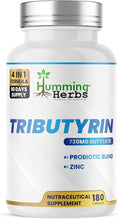Humming Herbs Tributyrin Complex — 850 mg per Serving (95% Pure, yielding 731 mg Butyrate) with L-Glutamine, Zinc L-Carnosine, FOS & Probiotic Blend (180)