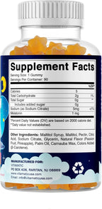 Vitamatic Sugar Free Kids Melatonin 1mg, 90 Gummies, Pineapple & passionfruit Flavored Gummies, 90 Days Supply (Pack of 2)