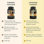 4-in-1 Turmeric Joint Support Supplements with Garlic and BioPerine - 2360 mg High Potency Herbal Blend for Mobility, Everyday Flexibility, Digestive Comfort, Active Aging Support (120ct, Pack of 2)