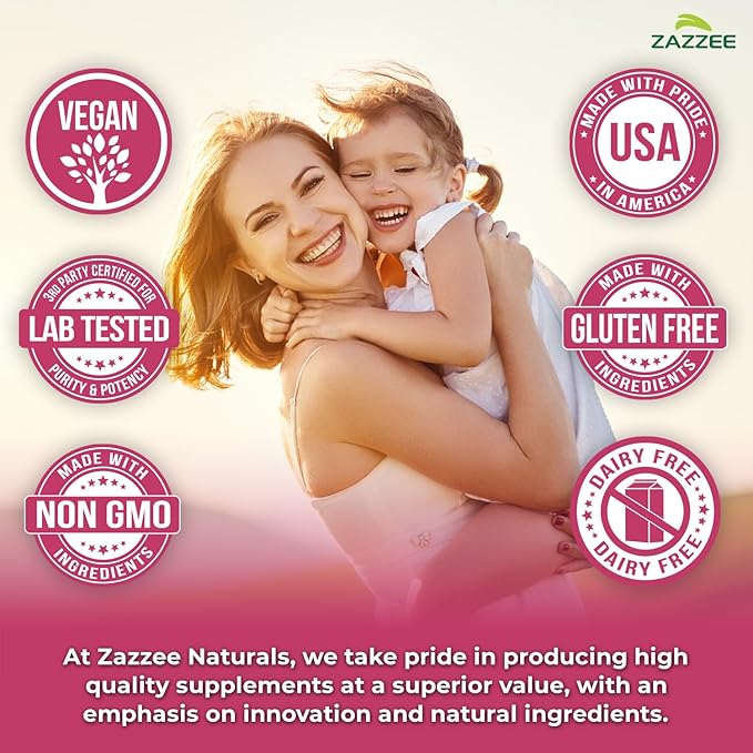 Zazzee Myo & D-Chiro Inositol Ideal 40:1 Ratio with Vitamin D3 & Folate, 120 Vegan Capsules, Hormonal Balance & Cycle Support for Women, Women’s Health Supplement, Non-GMO, Made in the USA