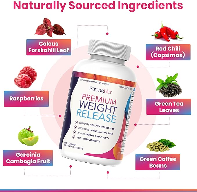 StrongHer Premium Weight Release - Menopause Weight Support for Women 40+, Helps Reduce Cravings, Support Metabolism & Steady Energy