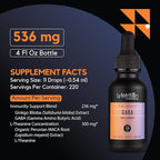 Lyfetrition GABA with L-Theanine, Ginkgo Biloba (Salisburia biloba) Extract, Organic Peruvian MACA Root (Lepidium meyenii) Extract, 118 ml, 4 FL Oz Liquid, 220 Servings, Made in USA, Quick Absorption