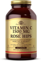 Solgar Vitamin C 1500 mg with Rose HIPS, 180 Tablets - Antioxidant & Immune Support - Overall Health - Supports Healthy Skin & Joints - Non GMO, Vegan, Gluten Free, Dairy Free, Kosher - 180 Servings