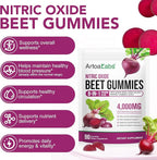 Beets Gummies, Blood Pressure Support, 180 Beet Chews Liposomal Beet Powder for Superior Absorption, Grape Seed for Nitric Oxide, Circulation & Heart Health, Vegan, Non-GMO