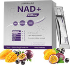 NAD+ Supplement Packets | 1000mg Liquid | Advanced Nicotinamide Riboside, Trans-Resveratrol, PQQ & Quercetin Complex for Cellular Energy & Healthy Aging Support - 2 Flavors (30 Count)