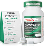 TIME-Cap Labs Extra Strength Acetaminophen 250mg with Aspirin 250mg & Caffeine 65mg Caplets - Triple Action Pain Reliever for Migraines & Headache Relief, Muscle Aches & Body Pain (200 Count)