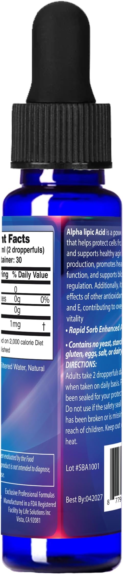 Dr's Advantage Alpha Lipoic Acid 2oz Dropper - ALA Supplement for Nutritional Support - Alpha-Lipoic Acid Liquid for Health - ALA Vitamin Nutritional Supplements