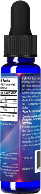 Dr's Advantage Alpha Lipoic Acid 2oz Dropper - ALA Supplement for Nutritional Support - Alpha-Lipoic Acid Liquid for Health - ALA Vitamin Nutritional Supplements