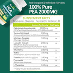Liposomal Palmitoylethanolamide 2000MG + Luteolin 200MG + Turmeric 200MG & Fisetin 100MG, Micronized Pea 99% Highly Purified Enhanced Absorption Pea Supplement, 180 Capsules