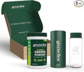 Greens First Gift Set - Limited Edition Glass Carafe & Organic Greens Powder - 49 Superfoods - Prebiotics, Probiotics & Digestive Enzymes - Dairy Free, Vegan & Non-GMO - Mint - 30 Servings