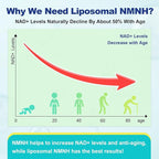 Liposomal NMNH (Dihydronicotinamide Mononucleotide) 500mg - NMN Supplement Alternative - NMNH Supplement to Boost NAD+ Levels as We Age, for Anti-Aging, Energy & Focus - 3 Packs