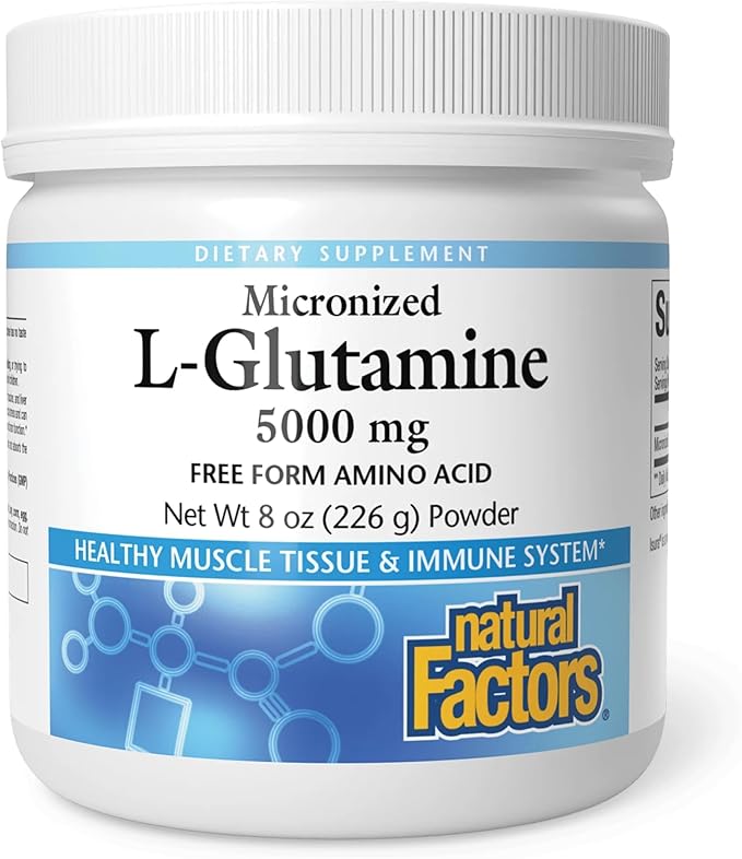 Natural Factors, Micronized L-Glutamine Drink Mix 5000 mg, Supports Muscles and Immune Function, 8 Oz