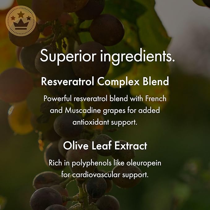 NAOMI Italian Citrus Bergamot 500mg + Resveratrol, Award-Winning Cardiologist Dvlpd, Supports Normal Cholesterol & Healthy Cellular Function, 7 Key Polyphenols, Resveratrol & Olive Leaf, 30-Day Supply