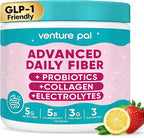 6-in-1 Daily Fiber Powder Supplement, Premium Acacia Fiber for Digestive & Gut Health, Sugar Free, GLP-1 Friendly Fiber Powder with Prebiotic, Probiotics, Collagen Peptides & Electrolytes - For Women