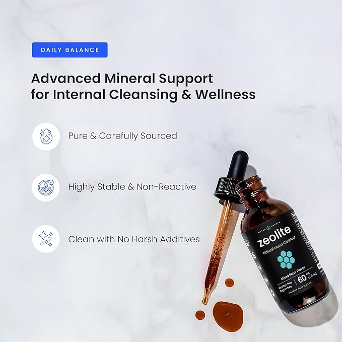 NutraChamps Zeolite Liquid Mineral Drops with Vitamins C, D3 & B12 - Immune Support Clinoptilolite Mineral Supplement for Daily Wellness Support – 60 mL, Berry Flavor