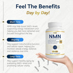 NMN Supplement 1000 mg - Used to delay Aging, Helps with Cell Regeneration, and Increases NAD+ Levels to Enhance Energy Metabolism. NAD Supplement 60 Capsules (30 portions)