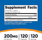 Nutricost L-Theanine 200mg, 120 Capsules, Double Strength - Non-GMO, Gluten Free