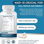 NAD+ Supplement, 8525 mg Liposomal NAD Resveratrol Supplement for Women and Men with Coptisine Quercetin Curcumin Supports Cellular Health, Energy & Healthy Anti-Aging 180 Counts