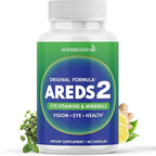 AREDS 2 Eye Vitamin & Mineral Supplement, Contains Lutein, Vitamin C, Zeaxanthin, Zinc & Vitamin E, with Added Copper - 60 Count