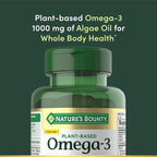 Nature's Bounty Omega 3, Plant-Based Omega 3 Fatty Acid Supplement, 520mg, Supports Whole Body Health Including Heart, Skin, Joint, 30 Vegetarian Softgels, Fish Oil Alternative