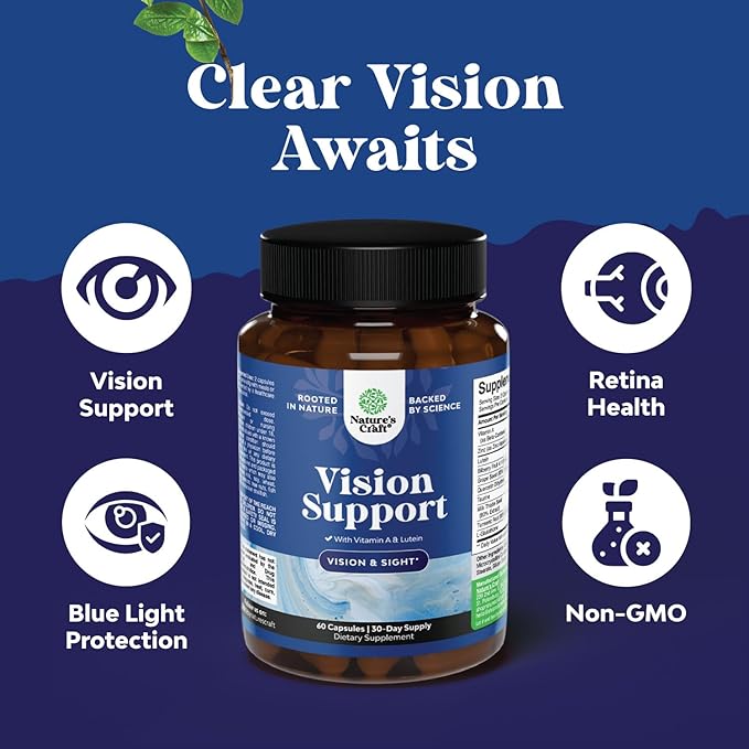 Bundle of Complete Eye Health Supplement for Adults - Lutein 20mg Per Serving for Vision Dry Eyes & Blue Light Protection and Vitamin D3 Gummies with D3 2000IU per Serving Bone Muscle & Immune Support