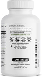 Bronson L-Lysine Defense Immune Support Complex 1500 MG L-Lysine Plus Olive Leaf, Garlic, Vitamin C and Zinc - Non-GMO, 250 Vegetarian Capsules