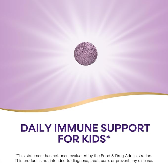 Nature's Way Sambucus Elderberry Immune Chewable for Kids, Ages 2+, Immune Support*, Vitamin C, Zinc, with Superfood Antioxidants(1), Gluten Free, 40 Chewable Tablets (Packaging May Vary)