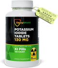 Potassium Iodide Tablets 130 mg | 120ct KI Tablets - Nuclear Radiation Protection - Potassium Iodine Pills - YODO Naciente - KI Pills - USA - ThyroShield