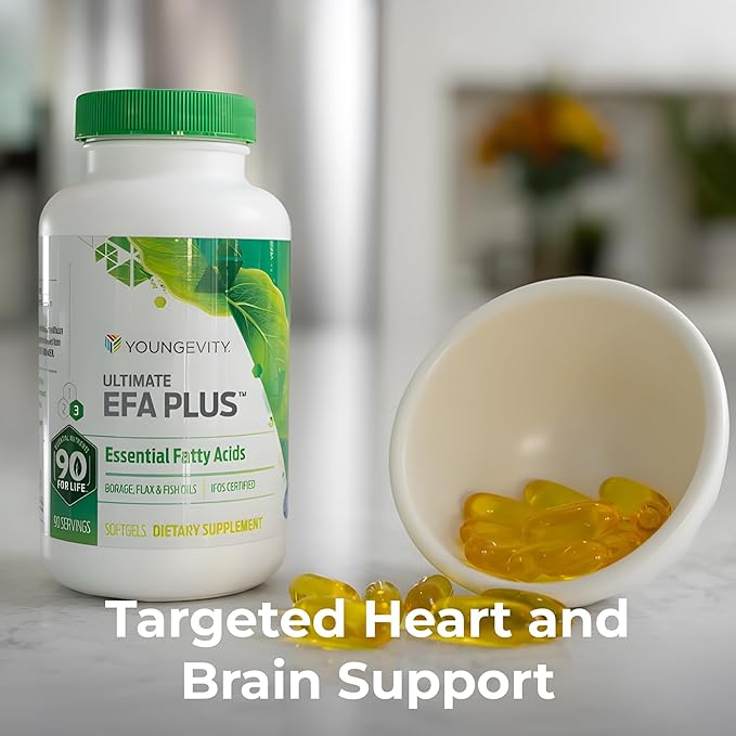 Youngevity Ultimate EFA Plus – Essential Fatty Acids, 90 Soft Gels – Balanced Fish Oil Formula for a Healthy Lifestyle – Omega-3, Omega-6, Omega-9 Supplement for Optimal Health Support