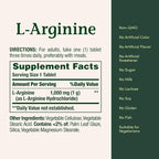 Nature's Bounty L-Arginine 1000mg for Supporting Blood Flow and Vascular Function – Non-GMO, Gluten Free, 50 Tablets (Pack of 3)