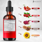 Cayenne Pepper Supplement Liquid Drops + Hawthorn Berry, Vitamin D3 K2 Beet Root Powder, Ceylon Cinnamon, Turmeric Curcumin, Organic Panax Ginseng - 4oz