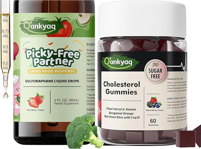 Q'ankyaq Sulforaphane Supplement for Kids, Appetite Booster, & Vegetable Nutrition Gap, D mannose Gummies for Women, Kidney Cleanse Detox & Repair Gummies