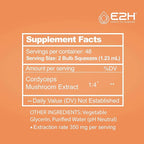 E2H Cordyceps Mushroom Extract - All-Natural Immune System, Energy & Stamina Support from Advanced Mushroom Supplement - Cordyceps Mushrooms Supplement - Non-GMO, Vegan (3 Bottles)